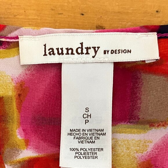 Laundry By Design Colourful Boho Tunic Coverup with Self Tie, Size Small - Picture 8 of 9